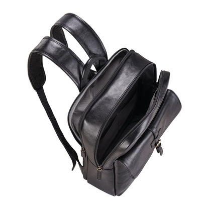 Genuine Leather Black Vintage Laptop Backpack Travel Bag - Cove
