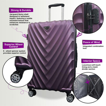Chatom Large Hard Shell Suitcase in Purple