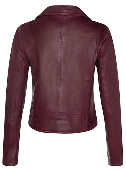 Womens Classic Leather Brando Biker Jacket-Loughton
