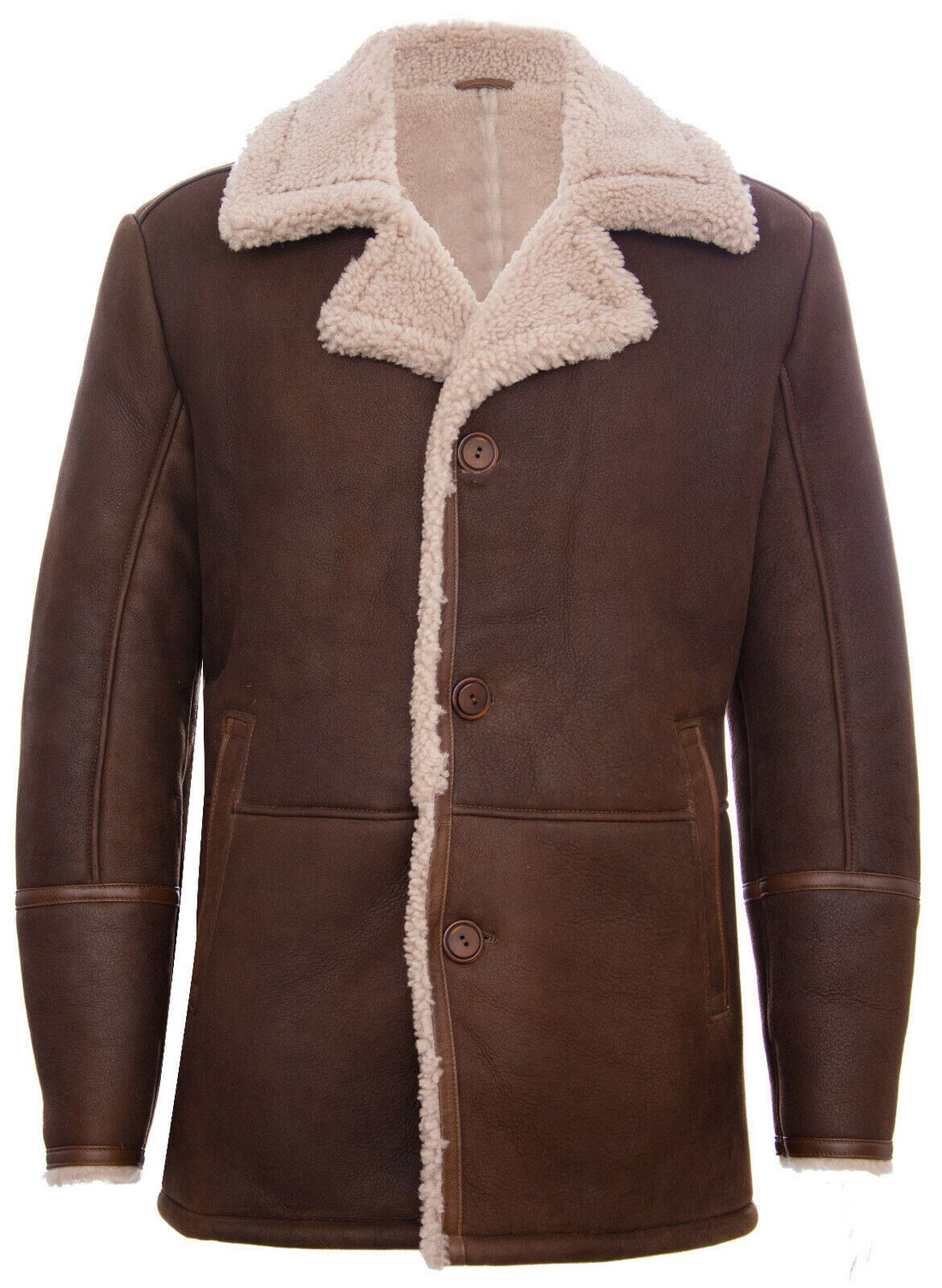 Mens Sheepskin Leather Crombie Jacket-Kimberley