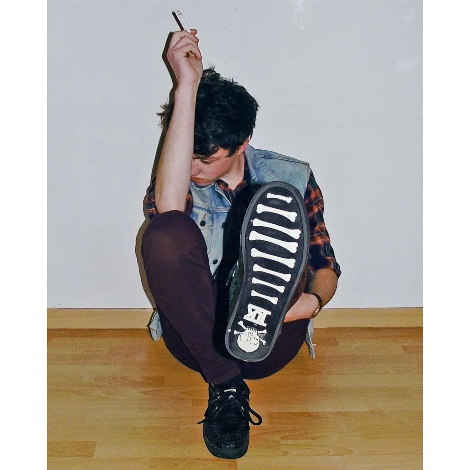 TUK Pointed Creeper Sneaker Black Suede Platform Shoes - A9178