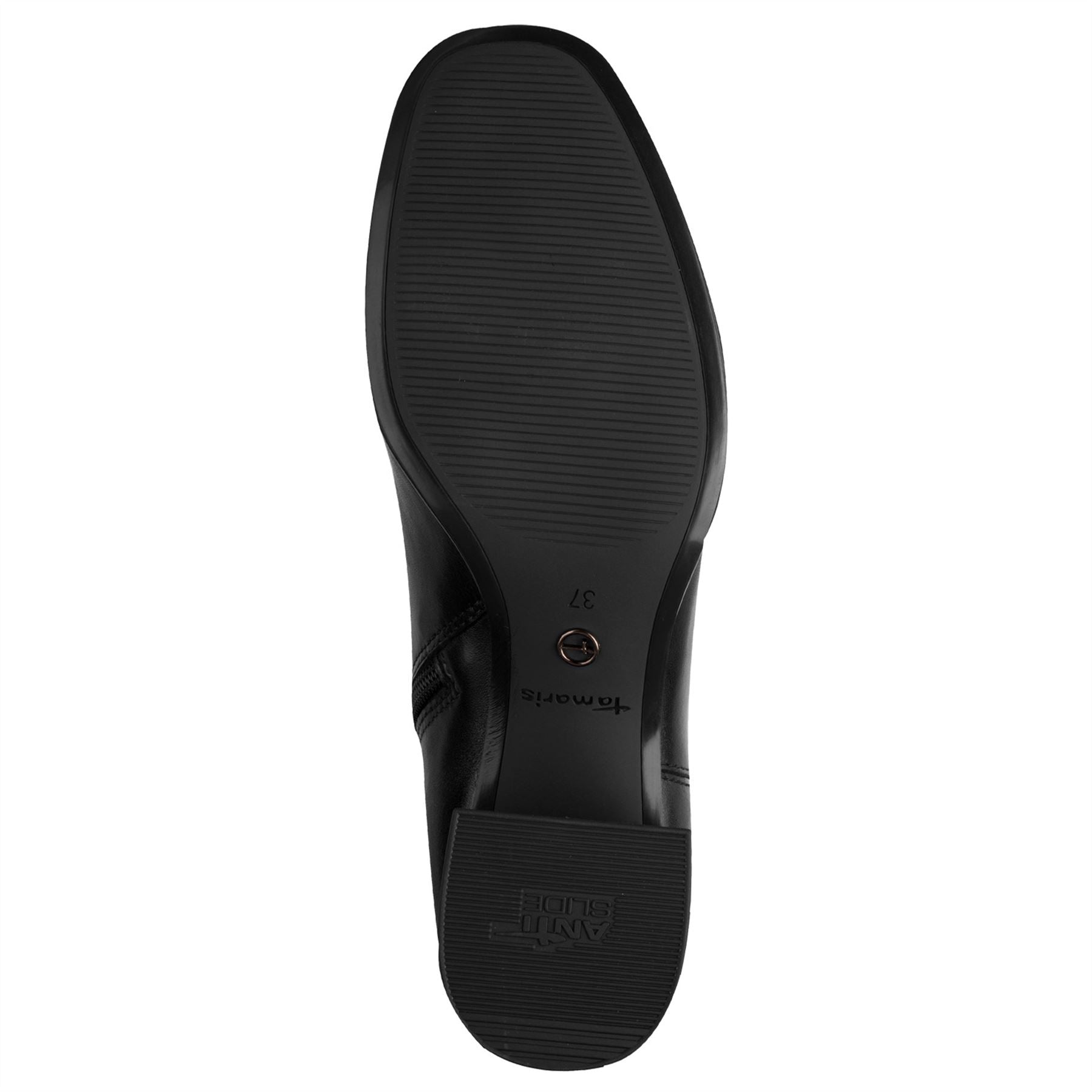 Tamaris Womens Black Leather Knee High Heel Riding Boots