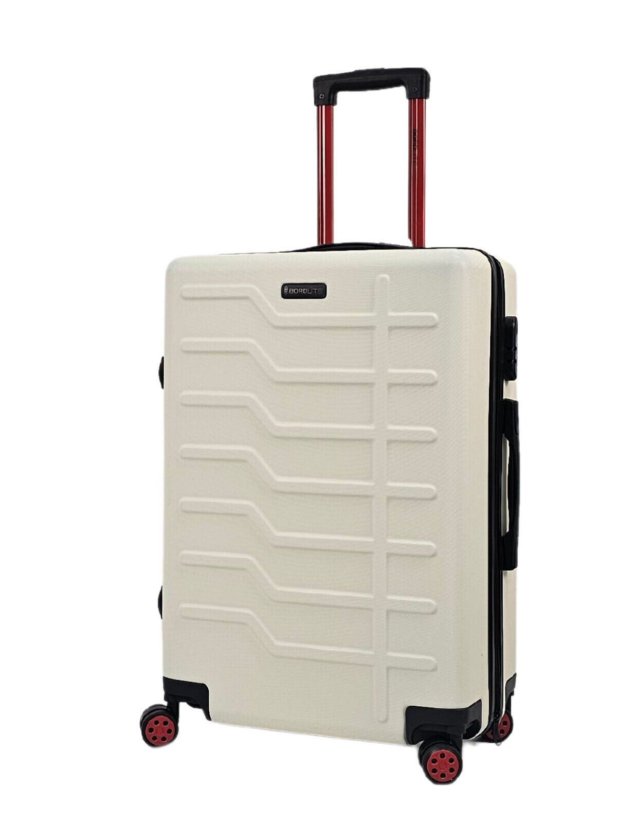 White Hard Shell Classic Suitcase Set 8 Wheel Cabin Luggage Case Holiday Travel