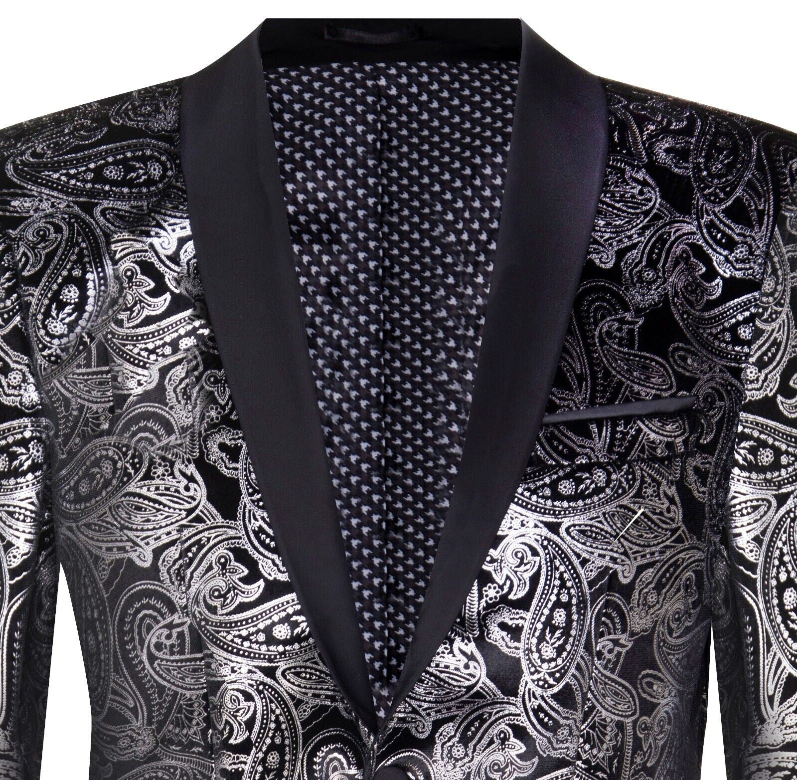 Black and silver mens blazer best sale