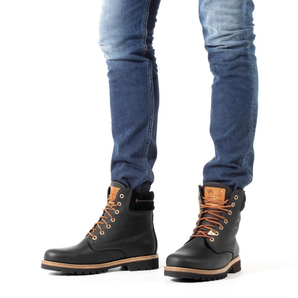 Panama Jack 03 C27 Mens Boots Black Waterproof Leather Laces Hiking Ankle Chukka