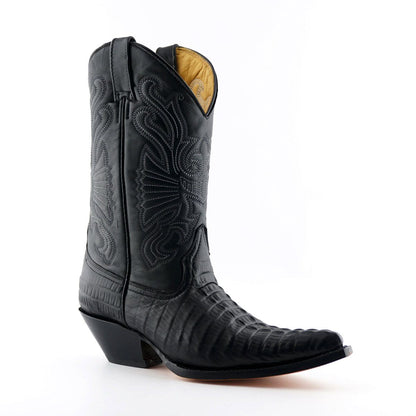 Grinders Black Leather Western Cowboy Boots – Carolina