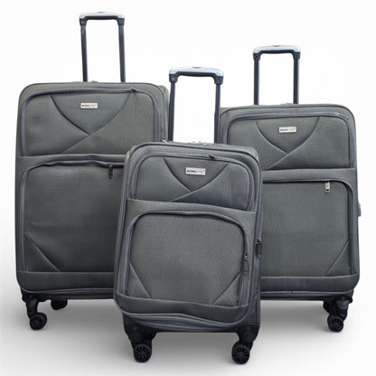 Nagoya Set of 3 Soft Shell Suitcase in Grey