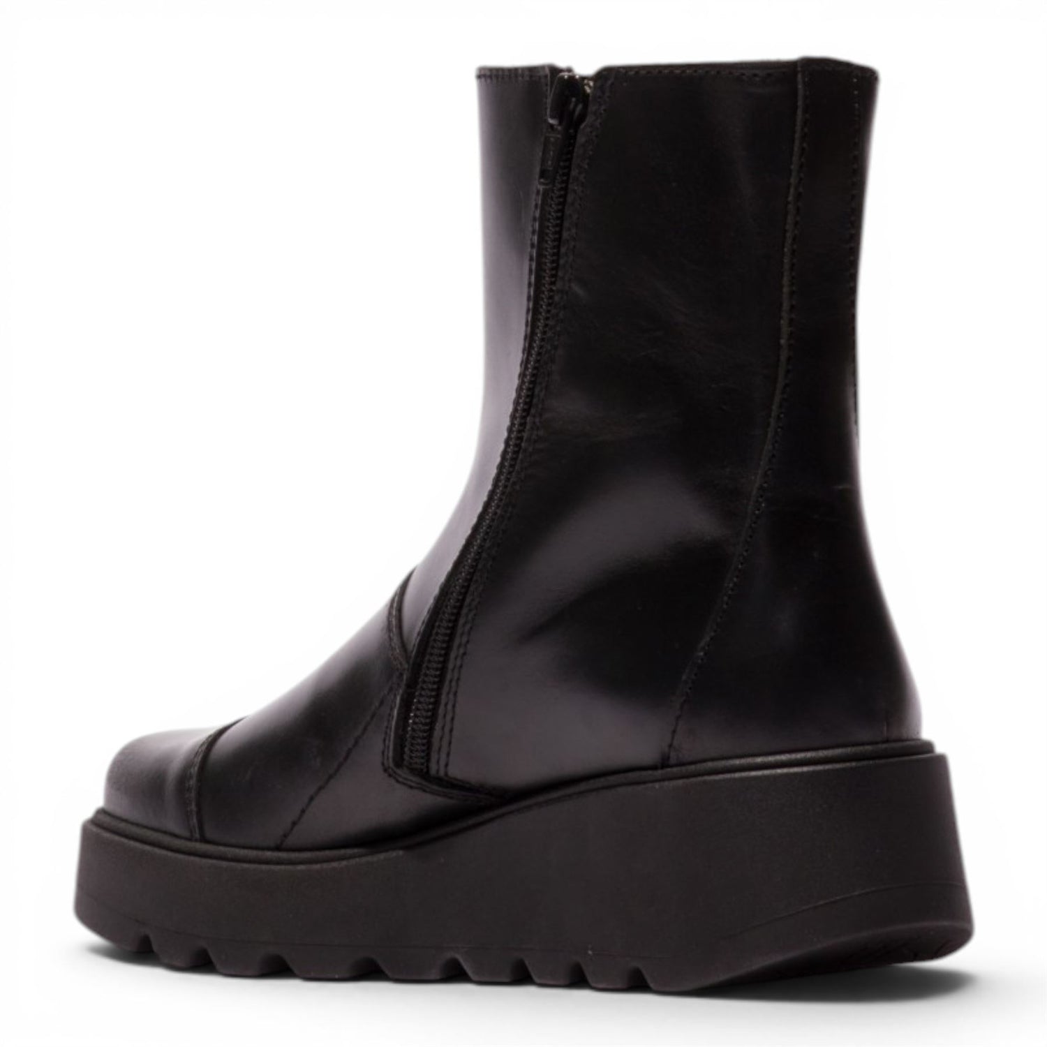 Fly London Women’s Black Leather Zip-up Platform Ankle Boots - TARP553FLY
