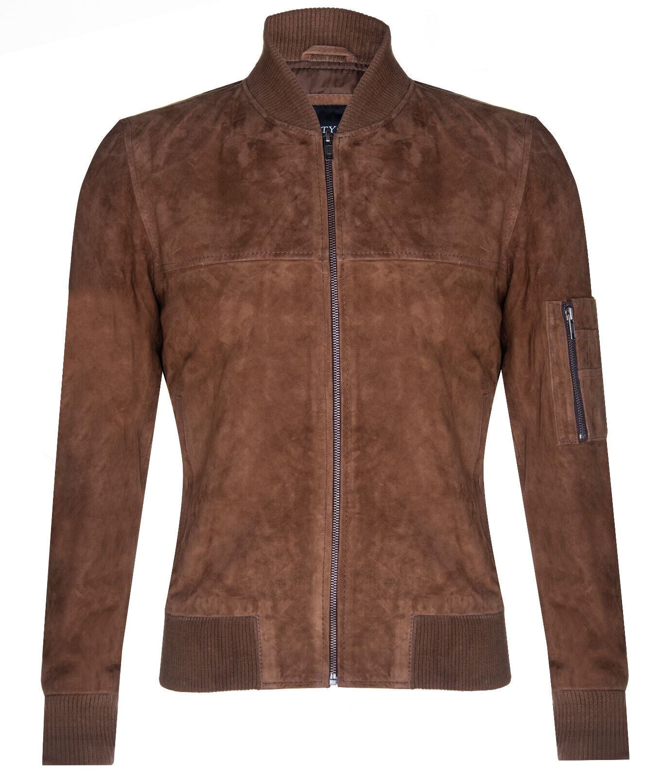 Mens Suede MA-1 Bomber Jacket-Cosham