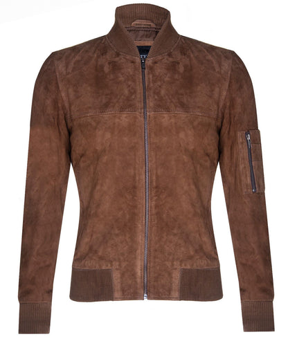 Mens Suede MA-1 Bomber Jacket-Cosham