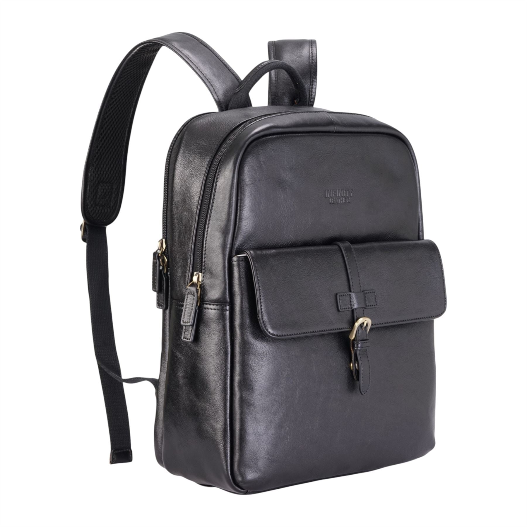 Genuine Leather Black Vintage Laptop Backpack Travel Bag - Cove