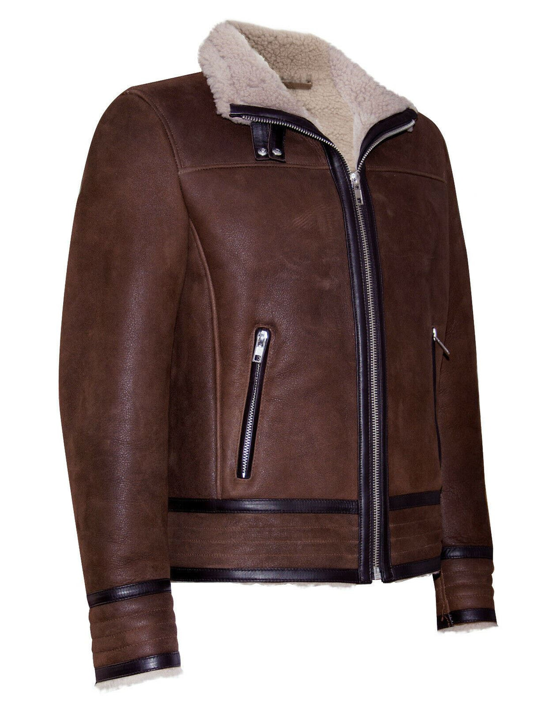 Mens Rero Sheepskin Leather Biker Jacket-Helmsley