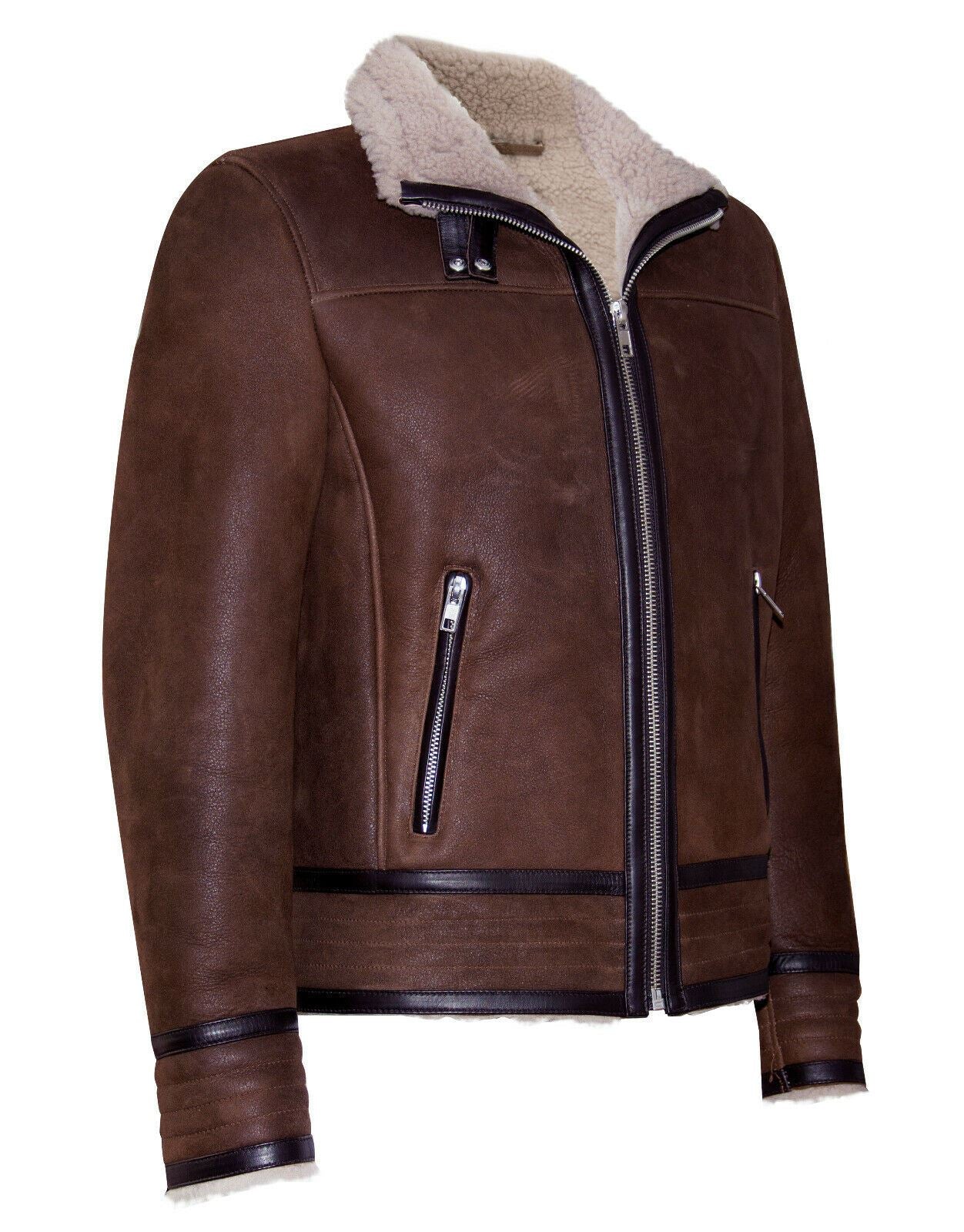 Mens Rero Sheepskin Leather Biker Jacket-Helmsley