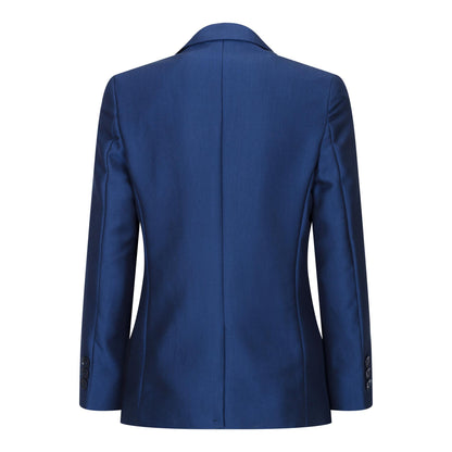 Boys 3 Piece Shiny Royal Blue Classic Suit