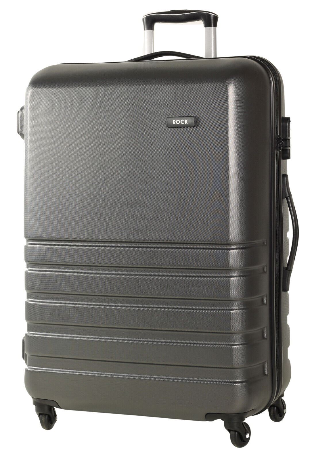 Hard Shell Charcoal Suitcase Set 4 Wheel Cabin Luggage Trolley Travel Bag