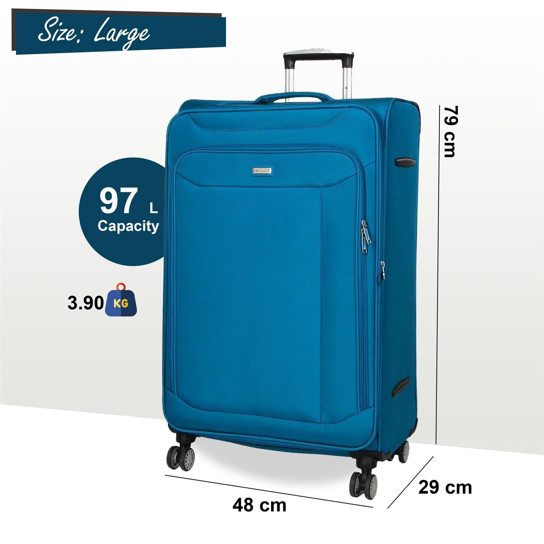 Centreville Large Soft Shell Suitcase in Teal