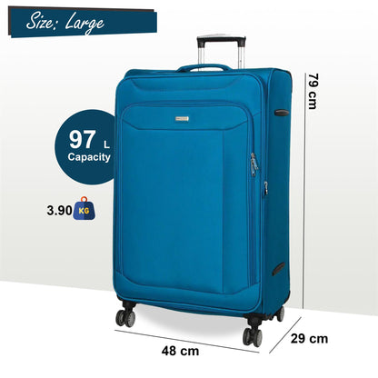 Centreville Large Soft Shell Suitcase in Teal