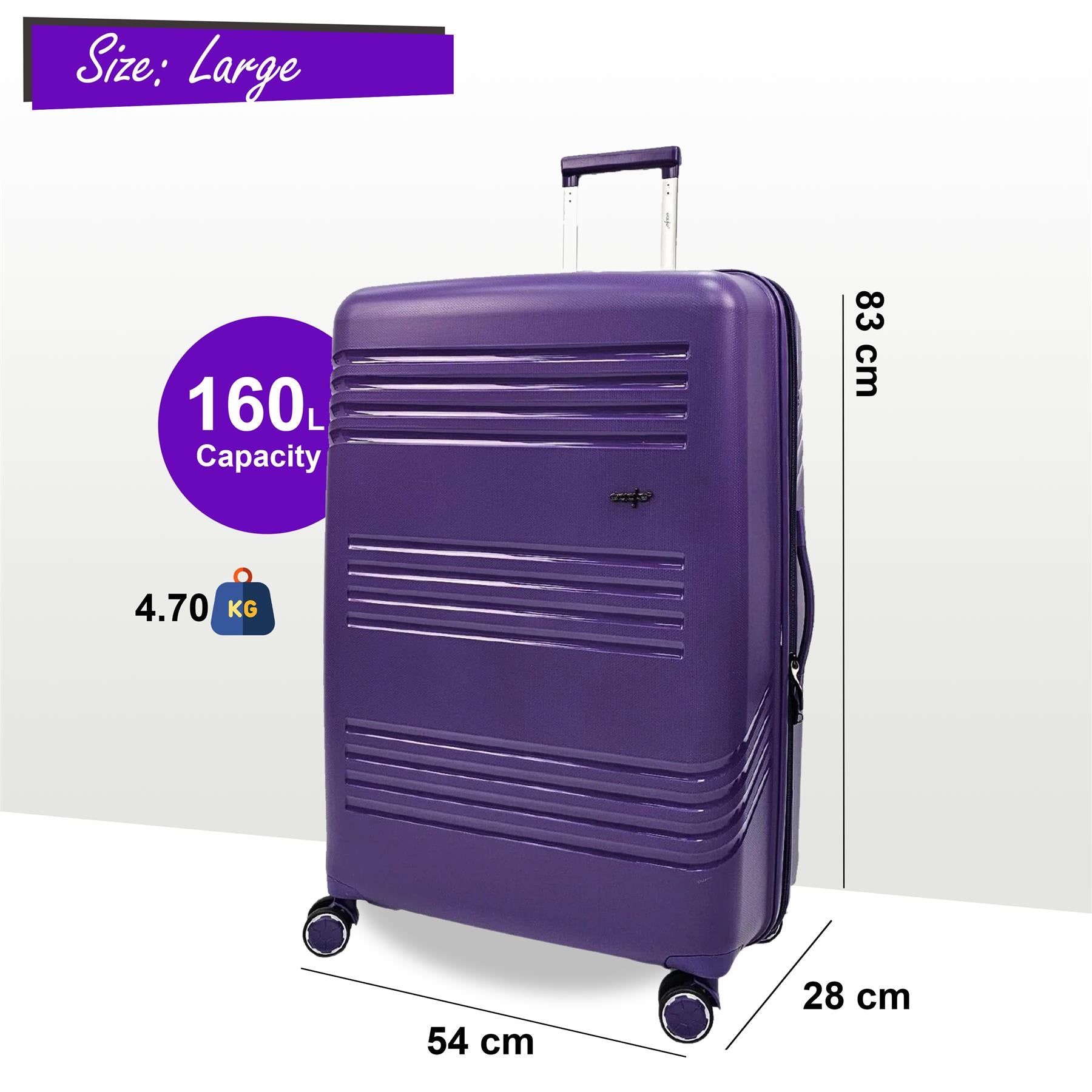 Hard Shell 4 Wheel TSA Suitcase Luggage Set