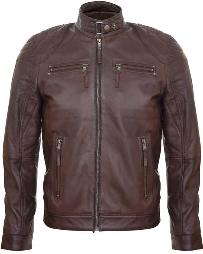 Mens Versatile Moto Leather Biker Jacket-Stapleford - Upperclass Fashions 