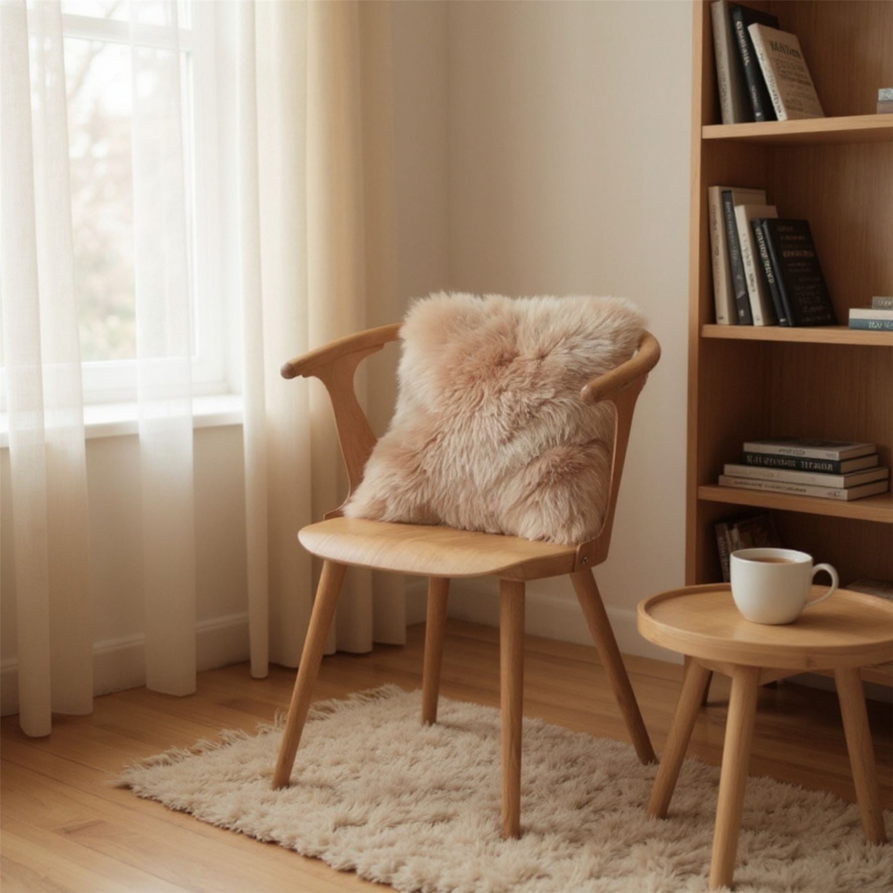 Genuine Sheepskin  40x40cm Real Wool Single Sided Cushion