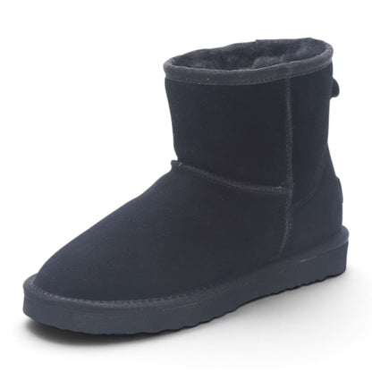 Women’s Black Genuine Sheepskin Real Fur Winter Ankle Boots - Frost