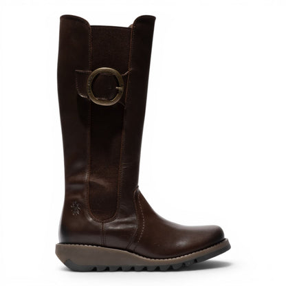 Fly London Womens Brown Leather Knee-High Long Boots - SOIF361