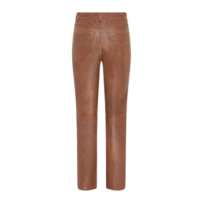 Womens Lamb Leather 501 Biker Jeans - Ankara