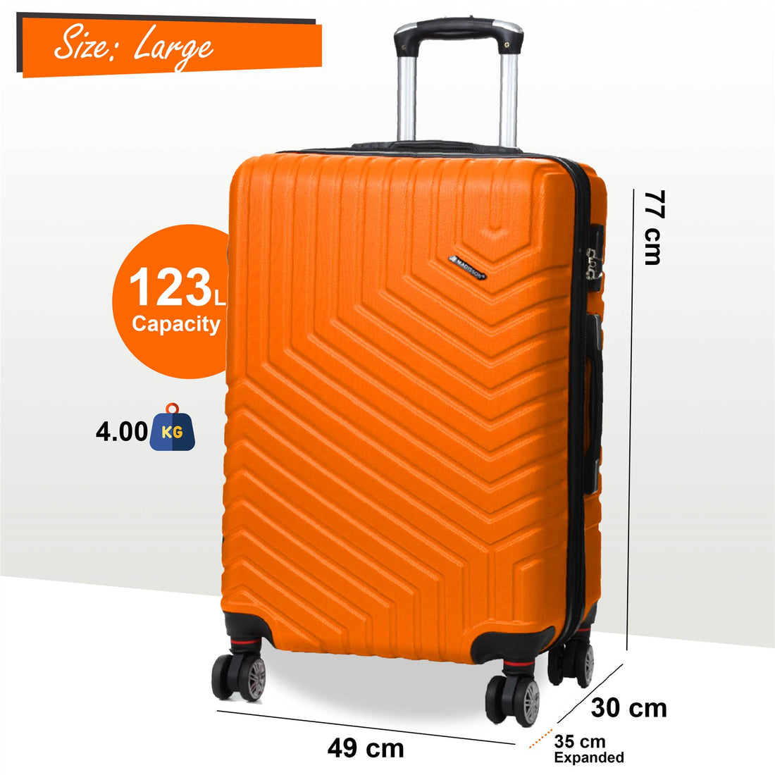 Bega Large Hard Shell Suitcase in Orange