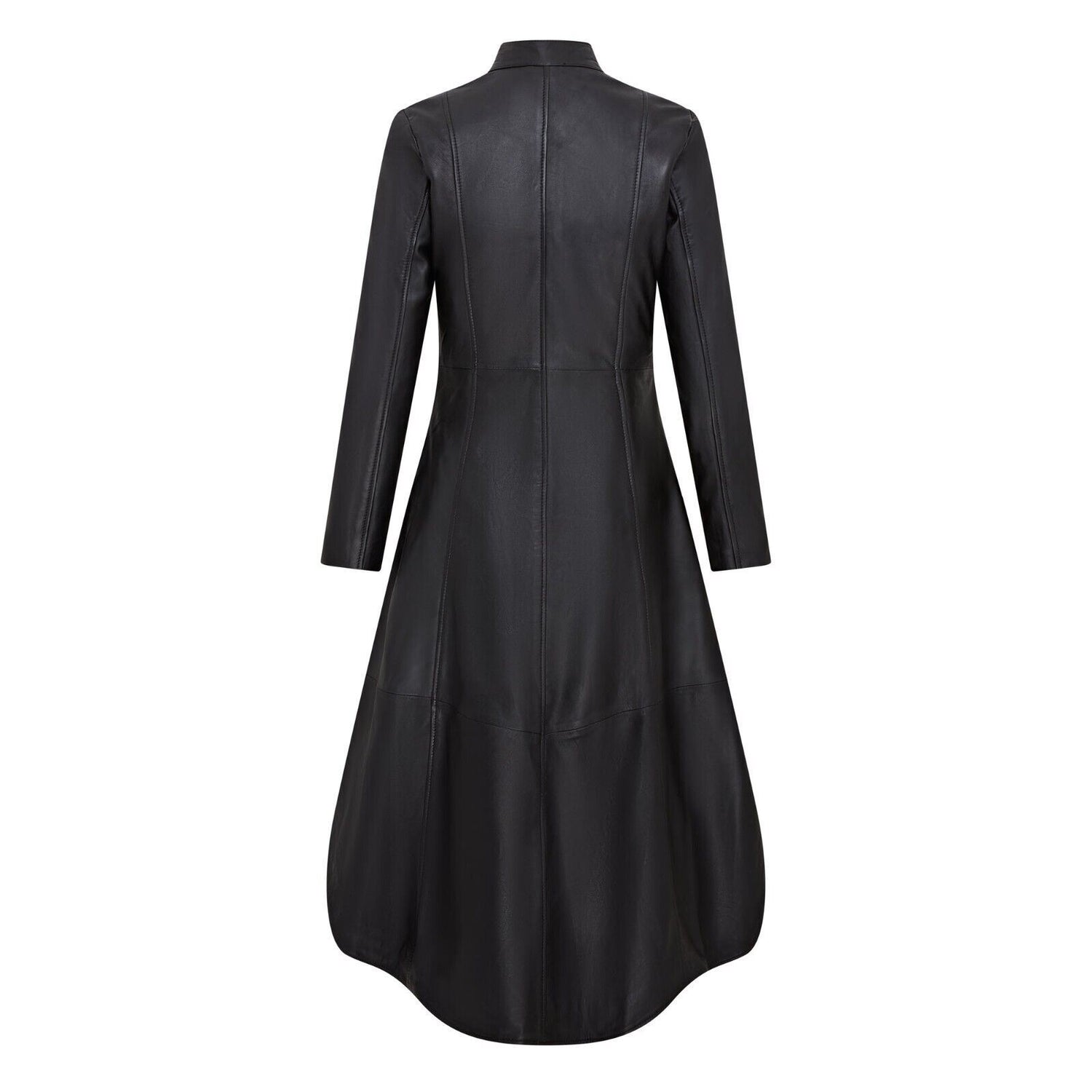 Womens Gothic Full Length Edwardian Leather Coat - Wantage