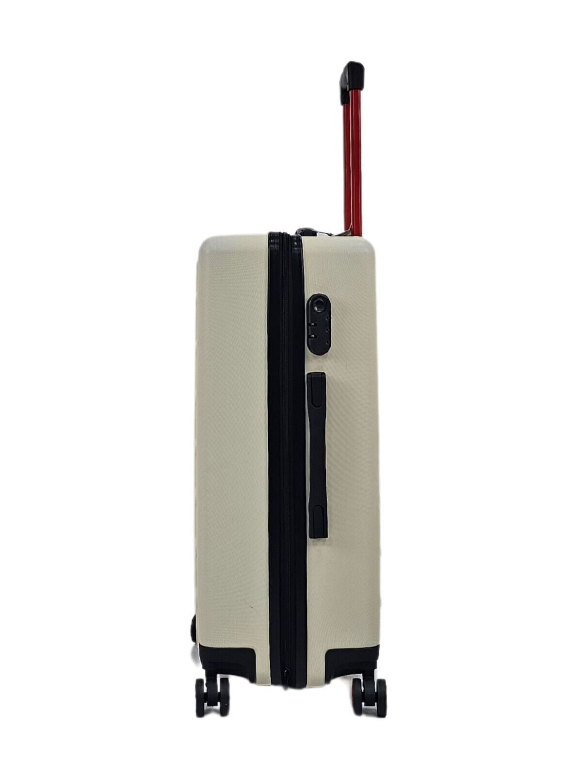 White Hard Shell Classic Suitcase Set 8 Wheel Cabin Luggage Case Holiday Travel