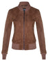 Womens Classic MA-1 Suede Bomber Jacket-Newbury - Upperclass Fashions 