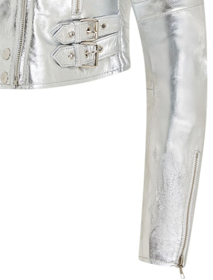 Womens Brando Cropped Leather Jacket-Longtown