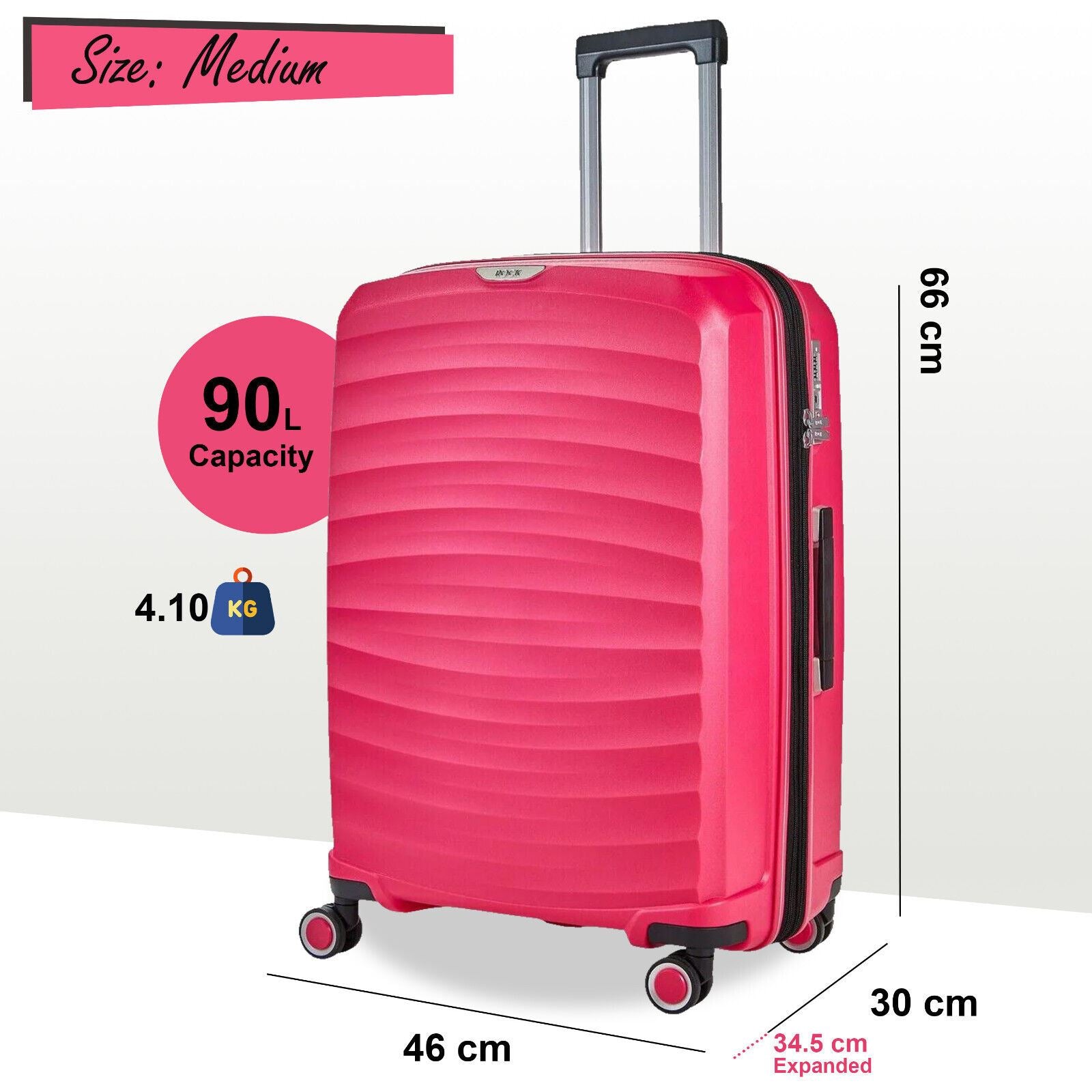 Altoona Medium Hard Shell Suitcase in Pink Upperclass Fashions