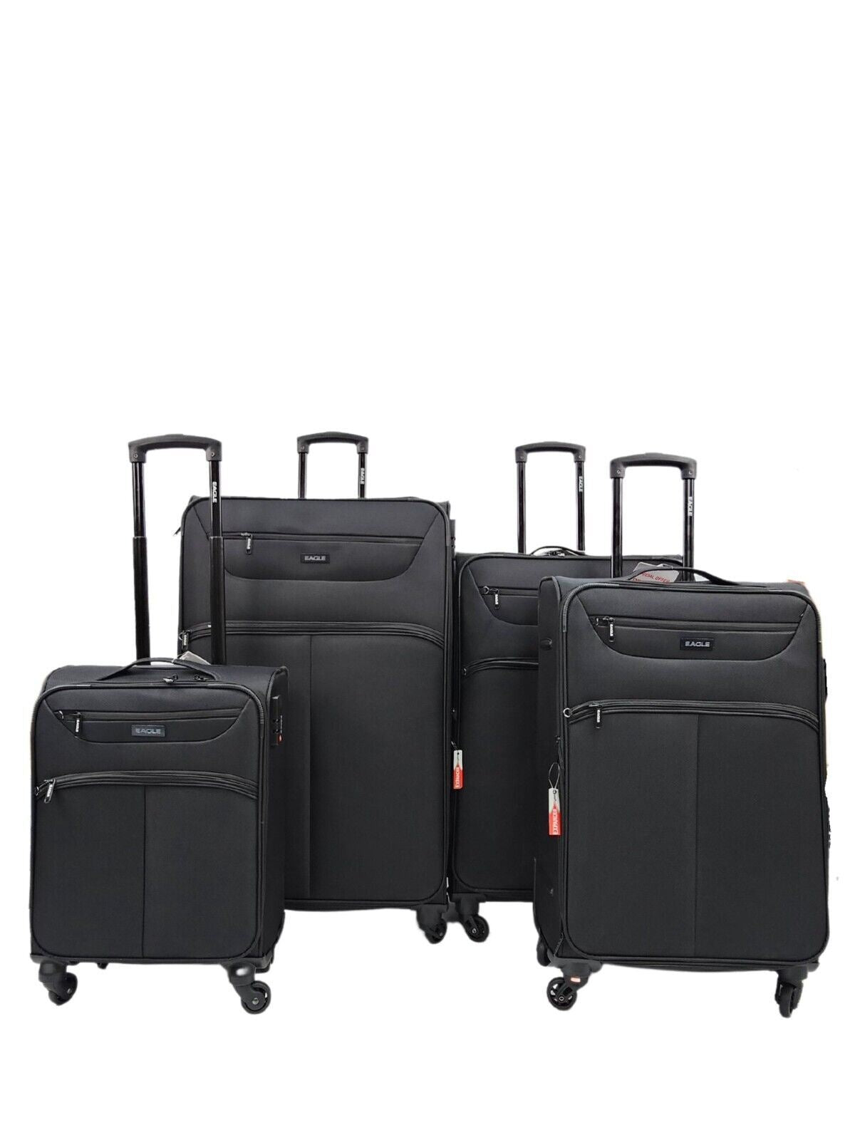Baileyton Set of 4 Soft Shell Suitcase in Black