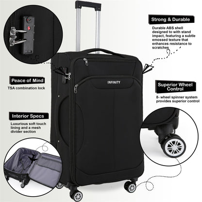 Delta Cabin Hard Shell Suitcase in Black