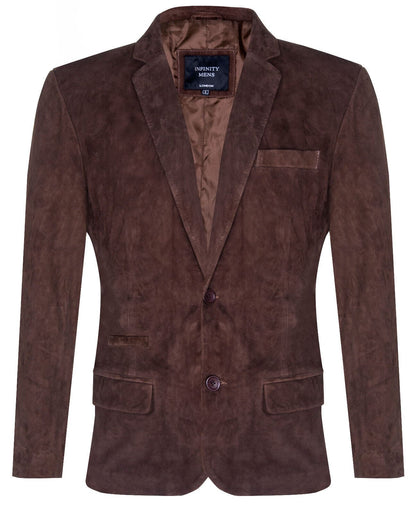 Mens Suede Italian Blazer Jacket-Dorking