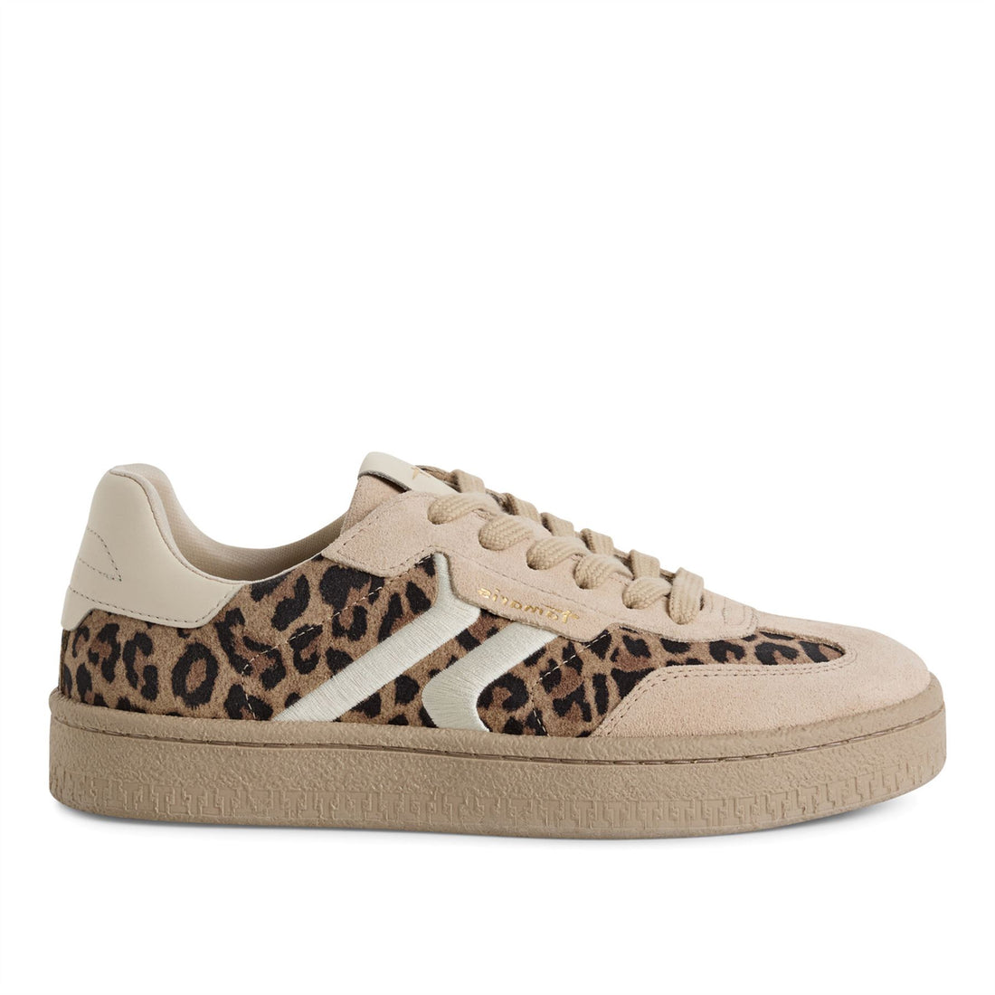 Tamaris Womens Leapord Brown Suede Leather Fashion Lace Up Sneakers