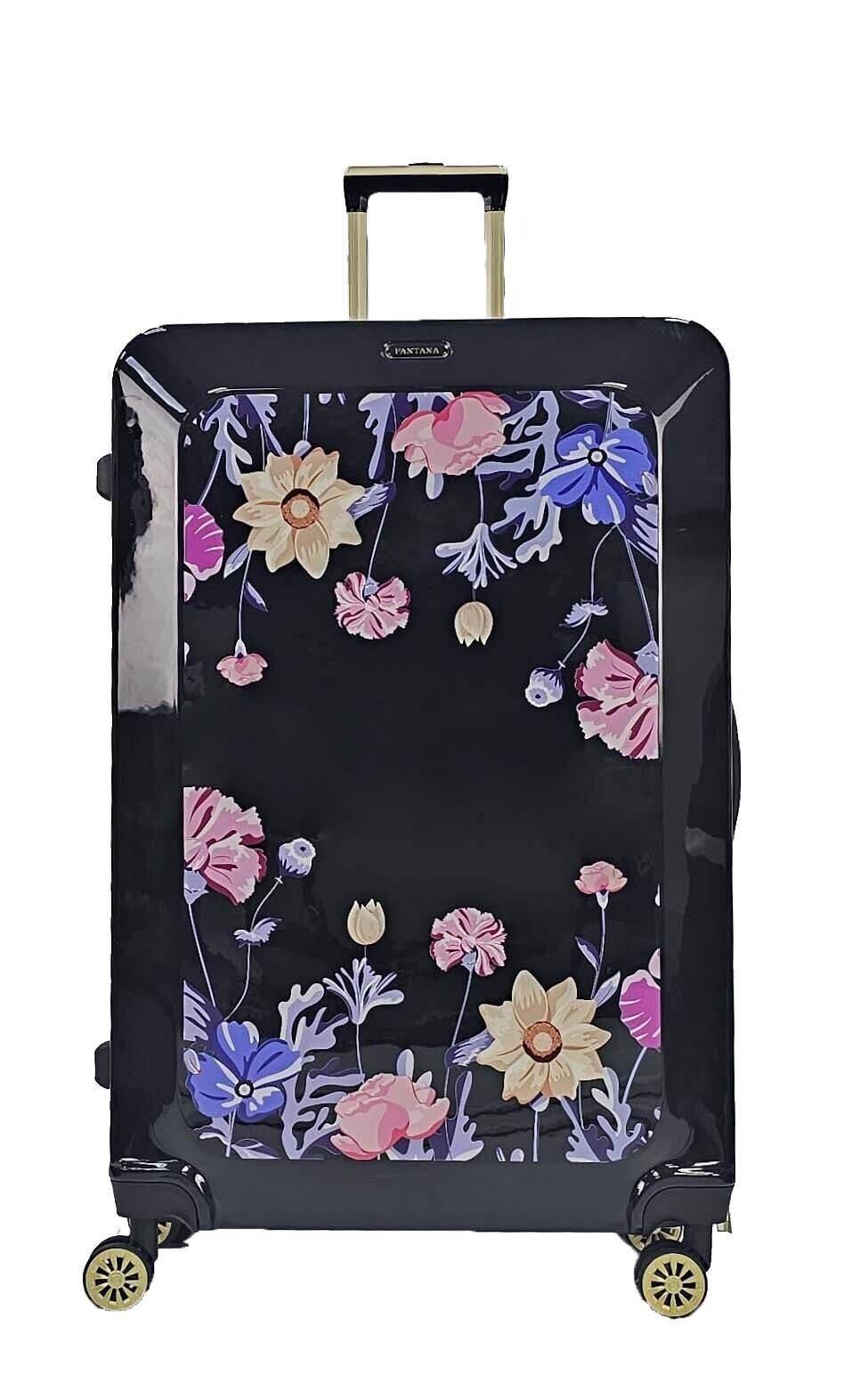 Hard Shell Flower Print Suitcase Luggage Set
