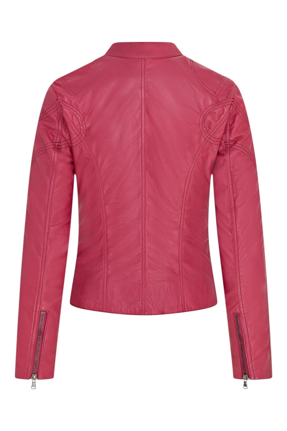 Womens Slim-Fit Leather Biker Jacket-Maldon