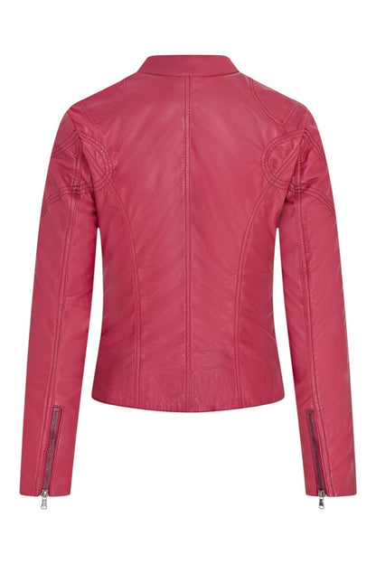 Womens Slim-Fit Leather Biker Jacket-Maldon