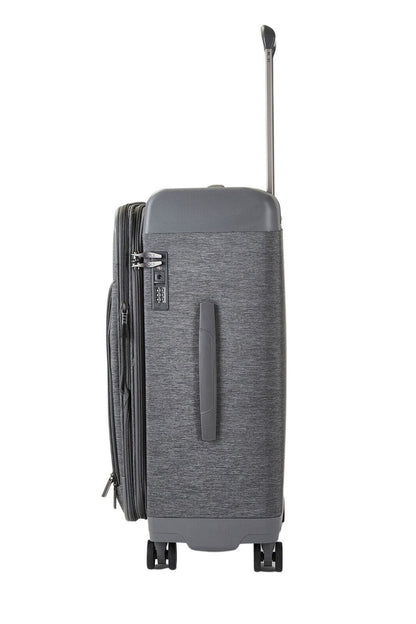 Lightweight Grey Soft Suitcases 4 Wheel Luggage Travel Trolley Cases Cabin Bags