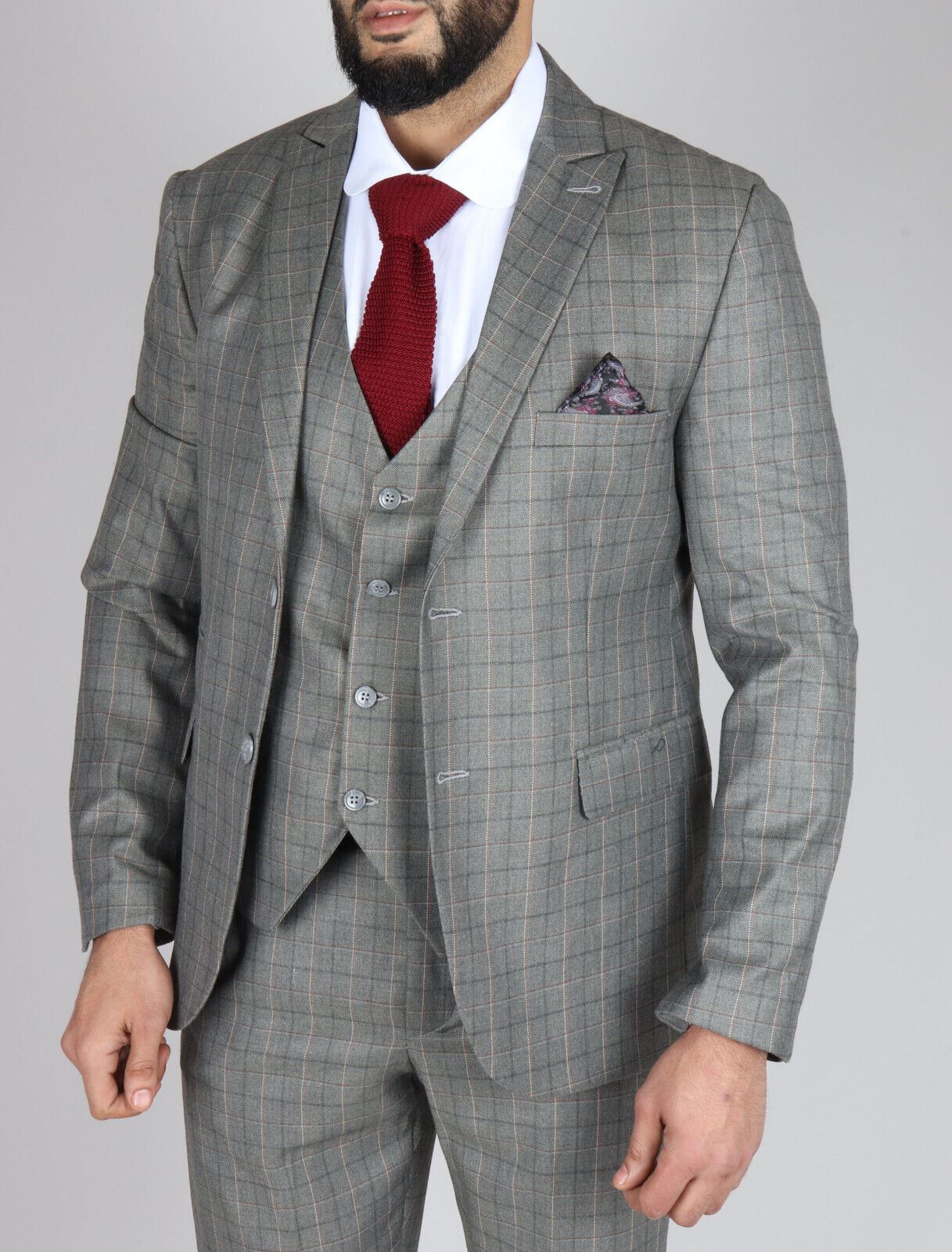 Mens IM2 Classic Plain Grey 3 Piece Suit - Upperclass Fashions 