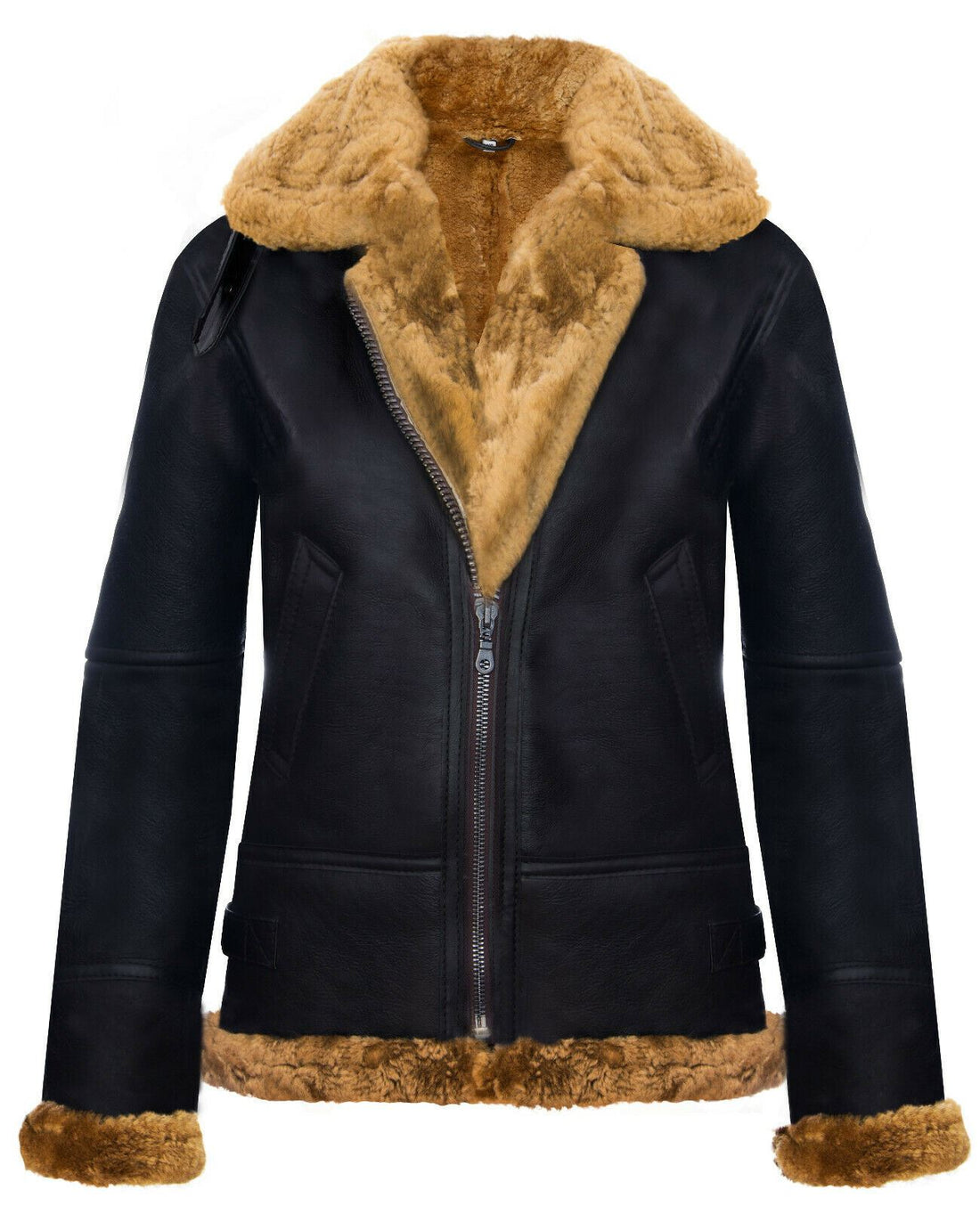Womens Warmer Hooded Sheepskin Leather Jacket-Orford