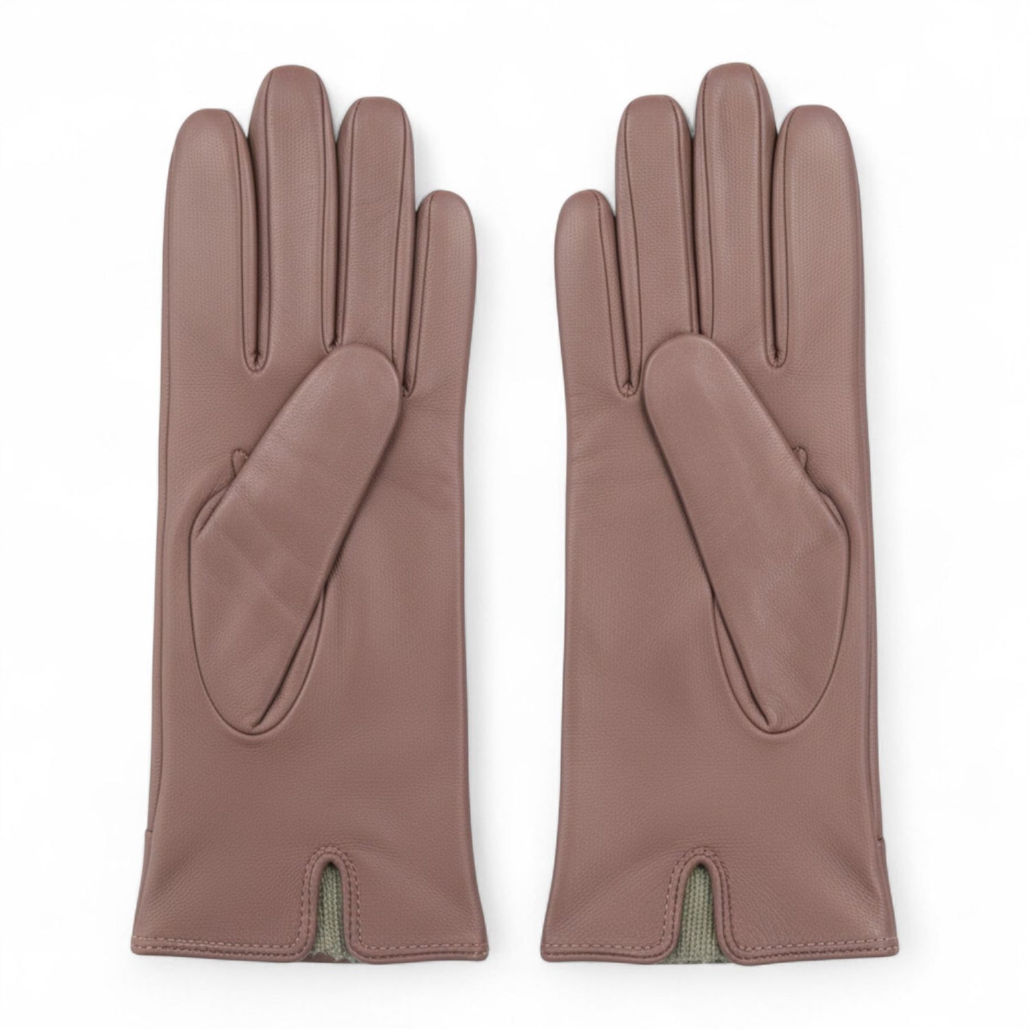 Womens Italian Leather Winter Button Design Soft Wool Lining Gloves - L-GLV-501