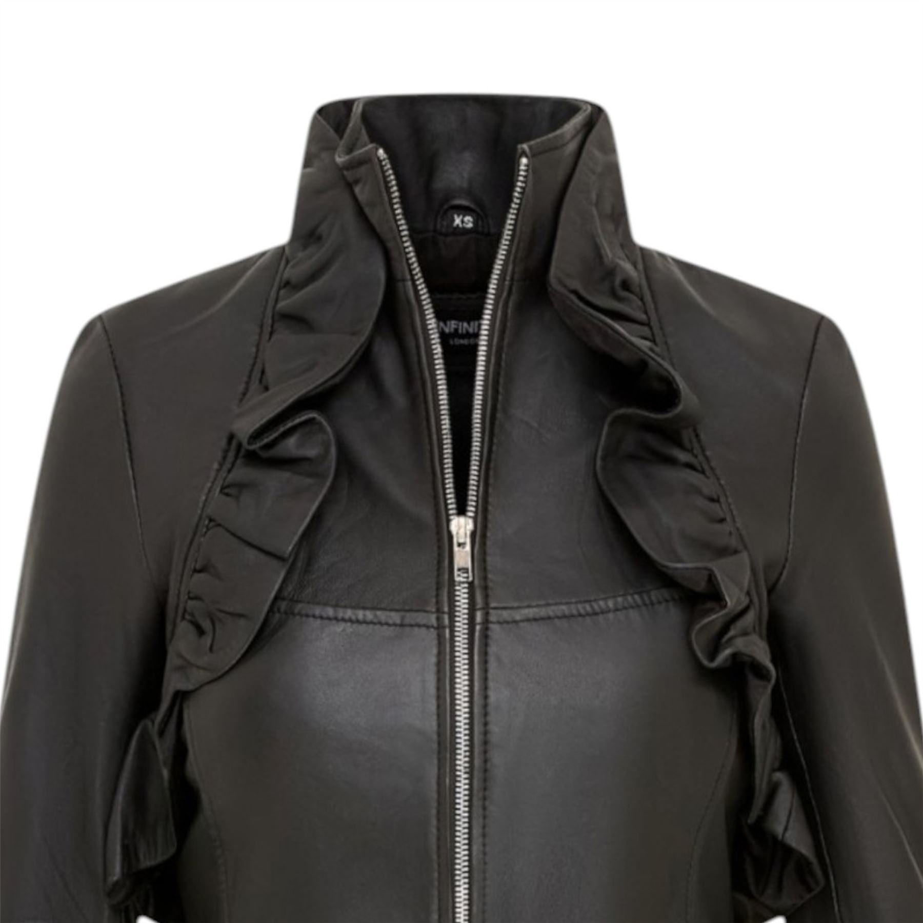 Womens Goth Leather High Collar Victorian Flare Tailcoat - Challa