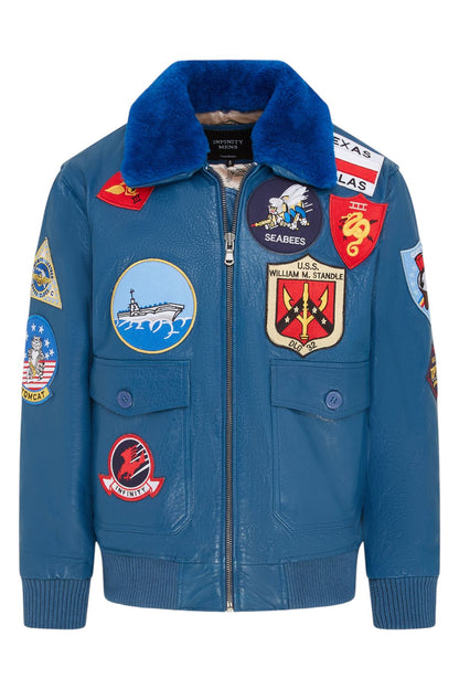 Mens A2 Top Gun  Leather Bomber Jacket-Camborne