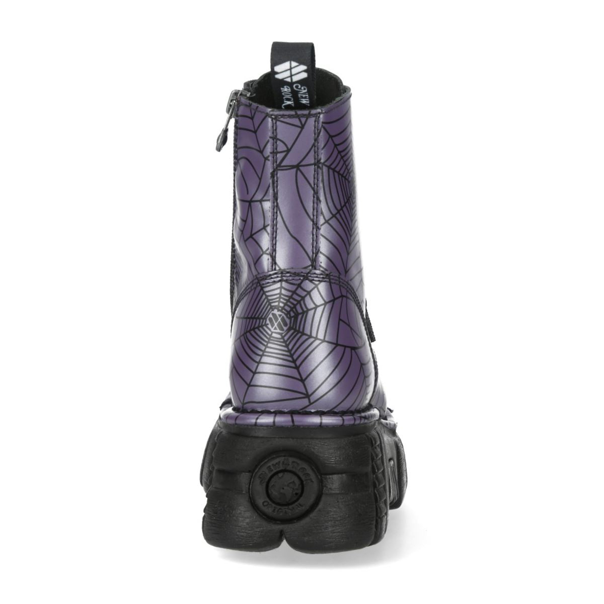 New Rock Purple Leather Gothic Military Biker Boots - MILI083CCT-C122