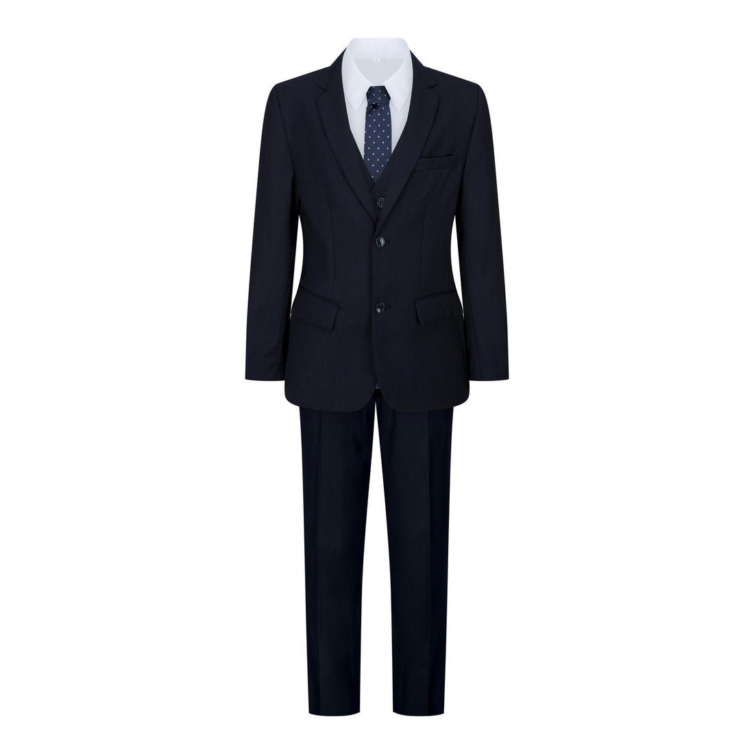 Boys 5 Piece Navy Blue Classic Suit