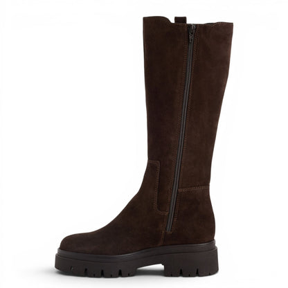 Tamaris Women’s Brown Leather Knee High Platform Heel Long Boots - 25608-41