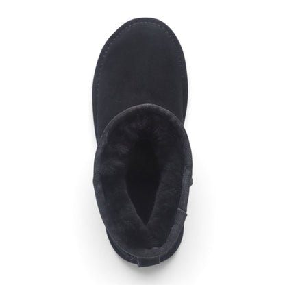 Women’s Black Genuine Sheepskin Real Fur Winter Ankle Boots - Frost